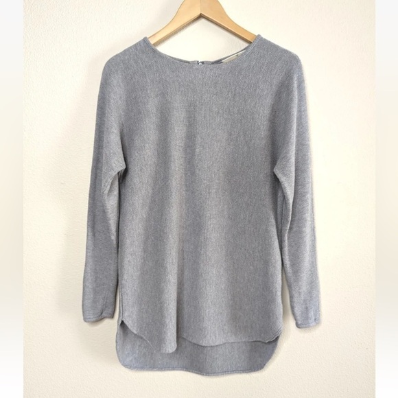 EUC Michael Kors Tunic Sweater Pearl Heather Cotton Minimalist Size Medium - Picture 1 of 9